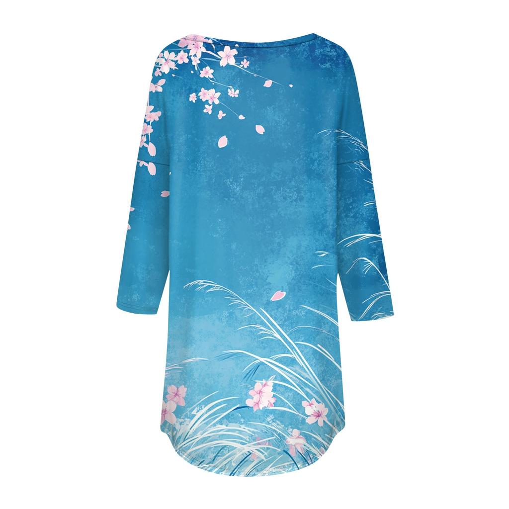 3/4 Sleeve Shirts For Women Cute Tops Graphic Tees Blouses Casual Plus Size Basic Tops Pullover