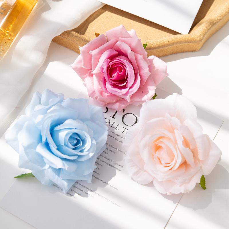 100pz 10cm Fiori Artificiali all'Ingrosso per Scrapbooking Natale Decorazioni per la Casa Matrimonio Giardino Arco di Rose Testa di Seta Finta Scatola di Caramelle