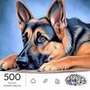 500pcs German Shepherd Dog Jigsaw Puzzle Suitable for & Families - Rectangular Brain with German Shepherd Puppy Picture, Portable Challenge for, Weddi
