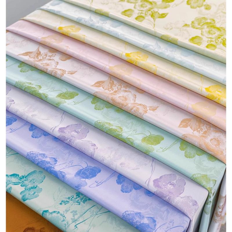 100x140cm Butterfly Yarn Dyed Jacquard Fabric Chinese Style Skirt Clothing Colorful Brocade Handmade Diy Sewing Cloth Material