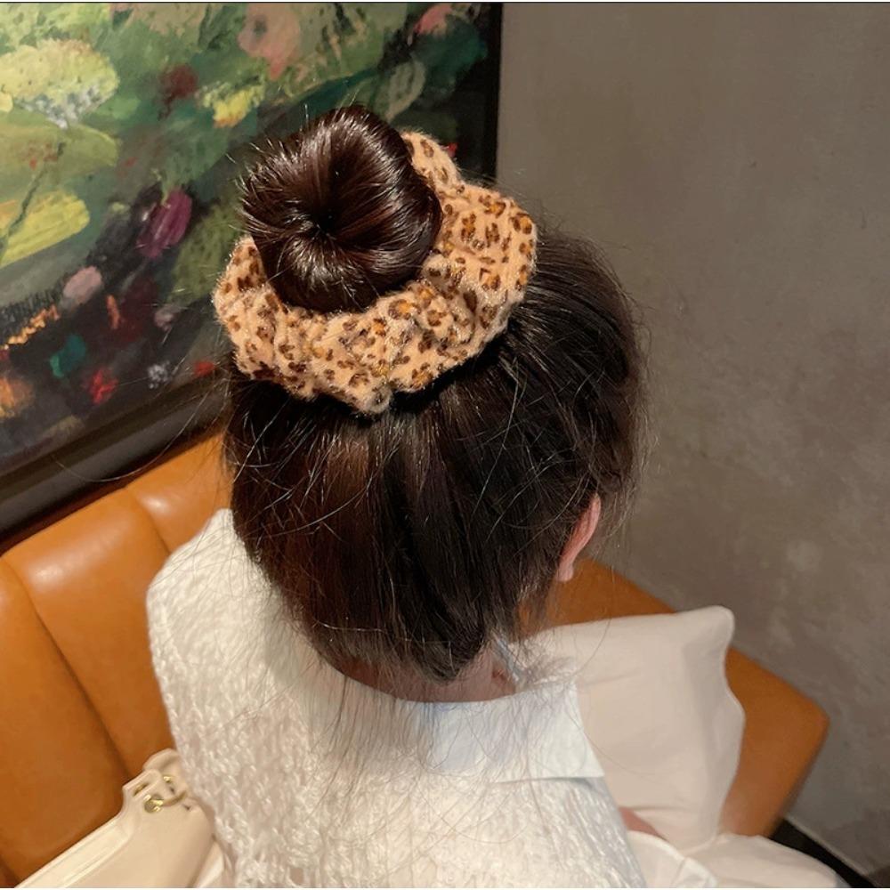 Autumn and winter retro soft animal leopard print hair curls, ponytail rings, elastic hair bands, women's hair accessories