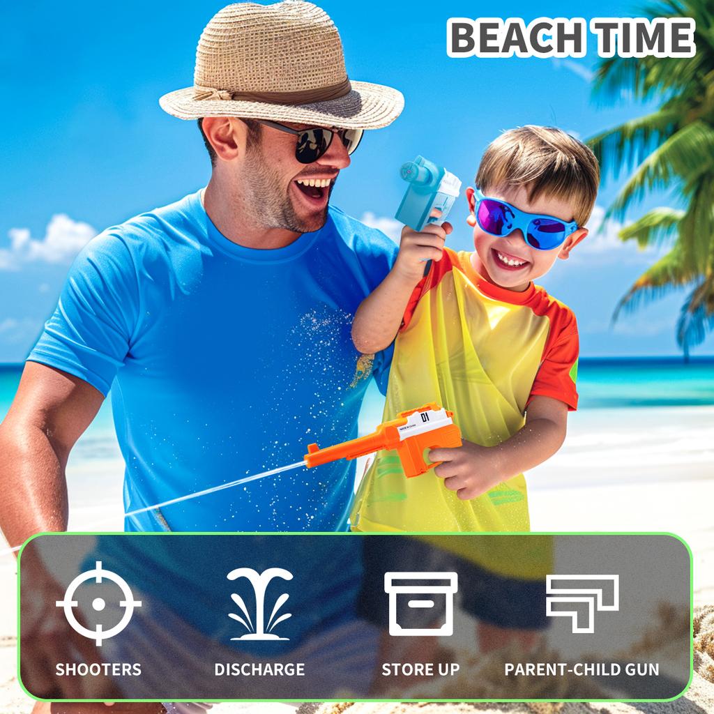 Mauser 2 In 1 Detachable Water Gun, Summer Outdoor Beach Pool Toy with Secret Storage Compartment, Kids Birthday Party Gift