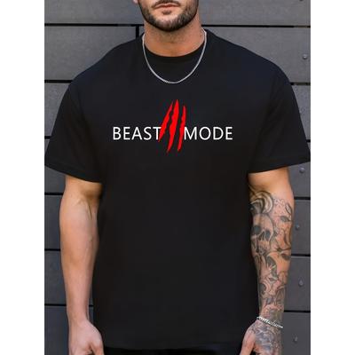 Europäische Größen Modisches Lässiges Übergroßes Herren-T-Shirt mit Slogan-Print