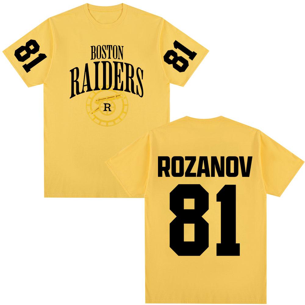 Heated Rivalry Ilya Rozanov 81 Boston Raiders Tshirts Unisexs Clothing Fashion Vintage Oversized T Shirts Cotton Casual Tshirt