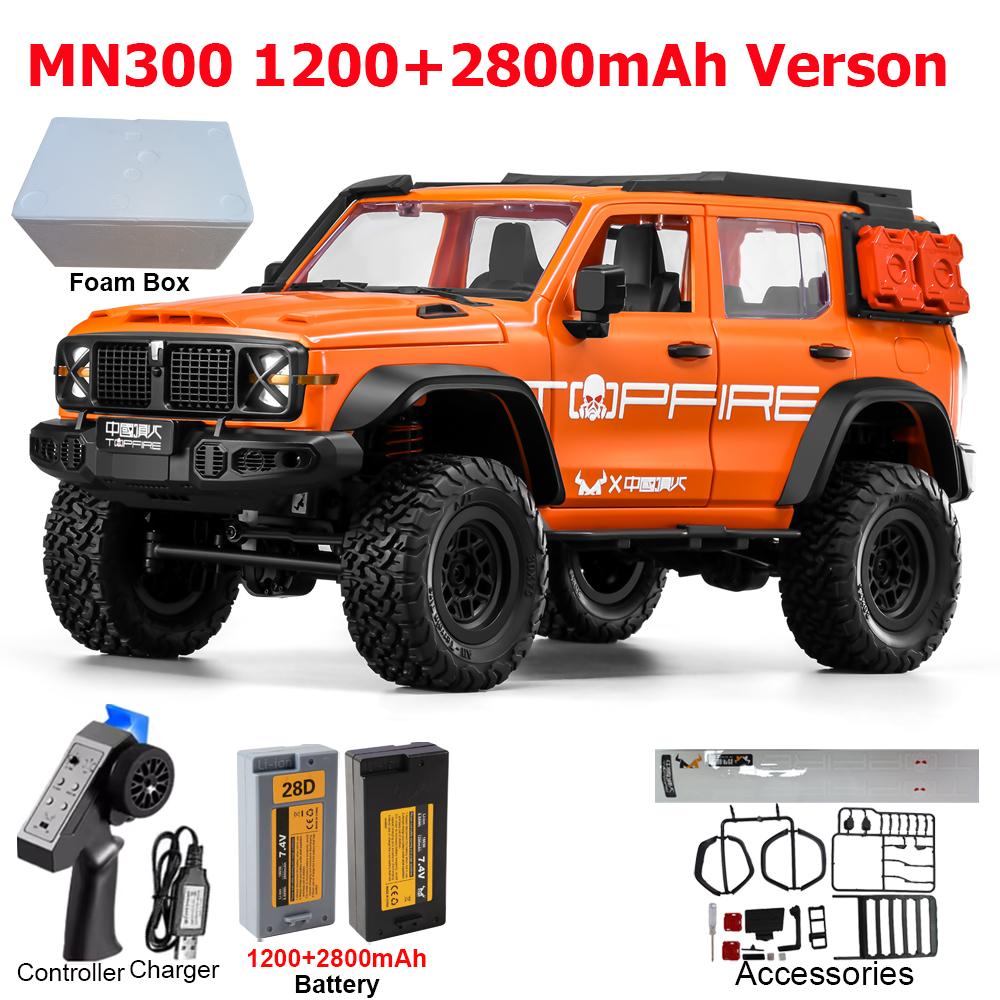 MN300 1/12 RC Car 2.4G Remote Control Car Off-road Climbing 4WD RC Crawler LED Light Truck 60mins Working RC Toy As Hobby Gift