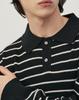 WORK ON BODY OFF Easyon Semi-Overfit Striped Collar Knit [Black]