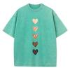 Love Heart Graffiti Printed Washed TShirt Womens Cotton Tops Comfortable Distressed ONeck Streetwear Summer Womans Clothes