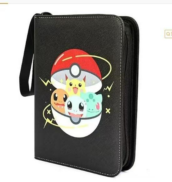 Pokémon Cartoon PU Game Card Collection Book with 4-Grid and 9-Grid Layouts