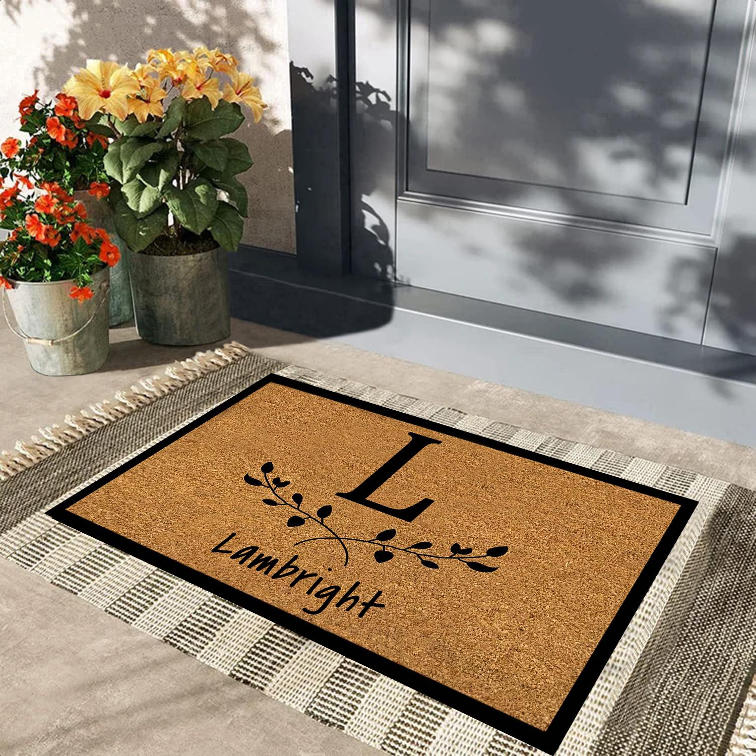 Gepersonaliseerde Deurmat, Gepersonaliseerd Tapijt, Zerbino Personalizzato, Antislip Rubberen Vloermat, Deurmat Gepersonaliseerde Naam 18x30 Inch