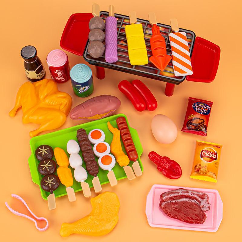 27/58/95/142 PCS Baby Pretend Play Kitchen Kids Toys Simulation Barbecue Cookware Cooking Food Role Play Educational Gift Toys for Girls Children