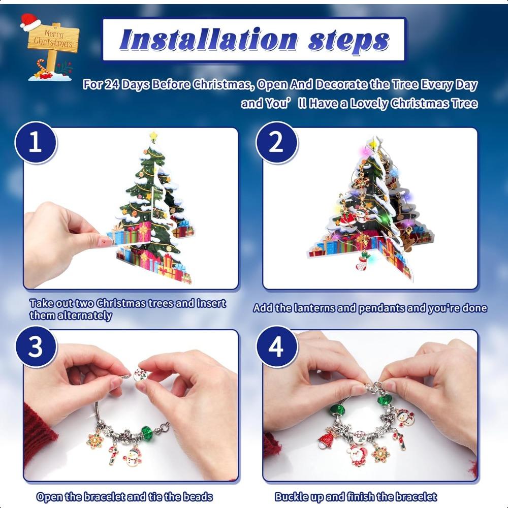 Children's Christmas Bracelet DIY Crystal Beaded Bracelet Diamond Light Luxury Bracelet