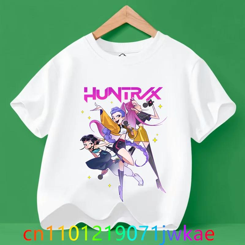 T-shirt Hots pour Enfants KPop Chasseurs de Démons Film Col Rond Dessin Animé Filles Garçons T-shirt Décontracté Bébé Imprimé Mode Décontracté Vêtements Fille