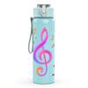 1PC Colorful Treble Clef Music Note 750ml Color Plastic Sports Water Bottle Leakproof Flip Straw Lid Suitable for Sports Office Home Use