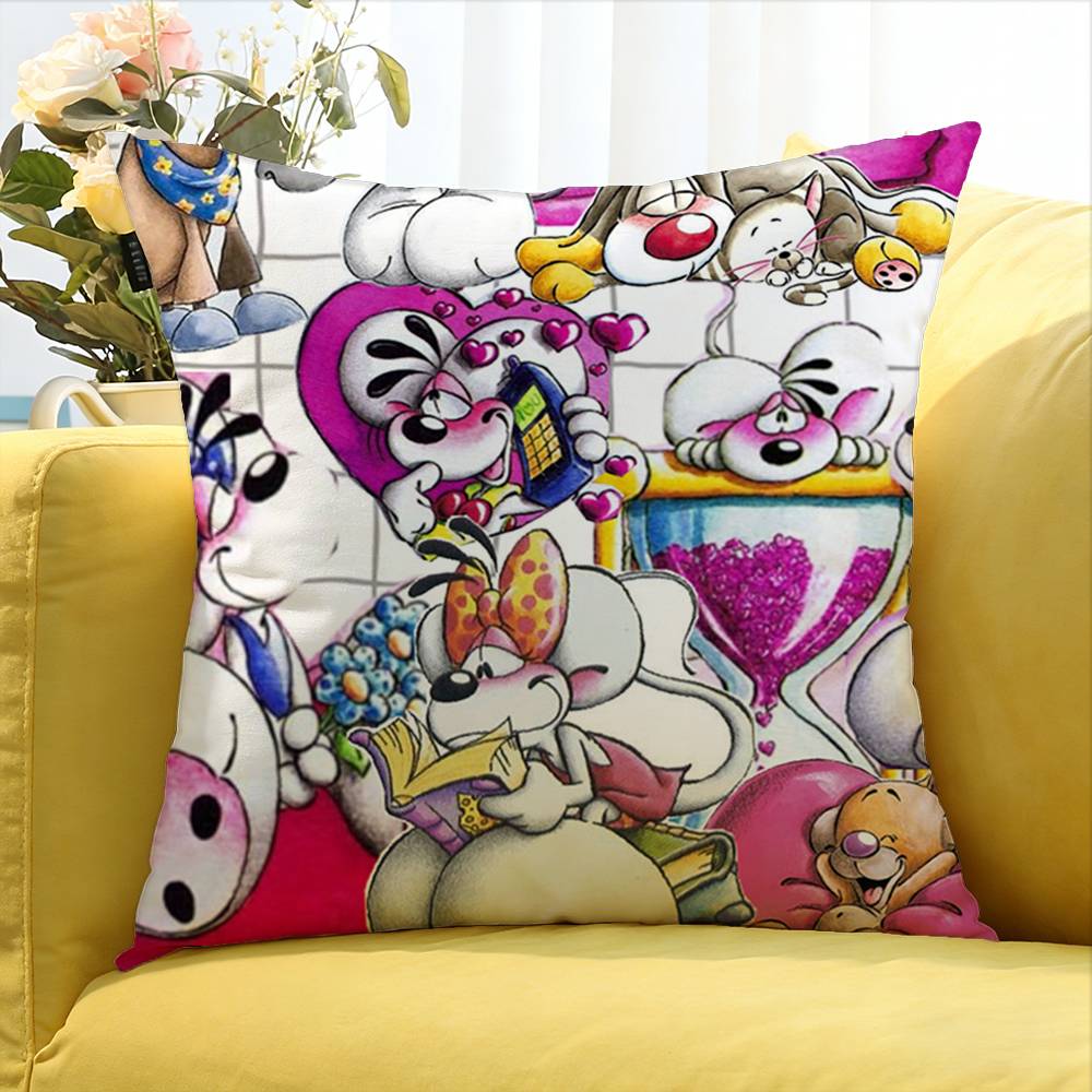 Cartoon DDiddl Classic Various Sizes Square Pillow Case For Car Home Bedchamber Decor