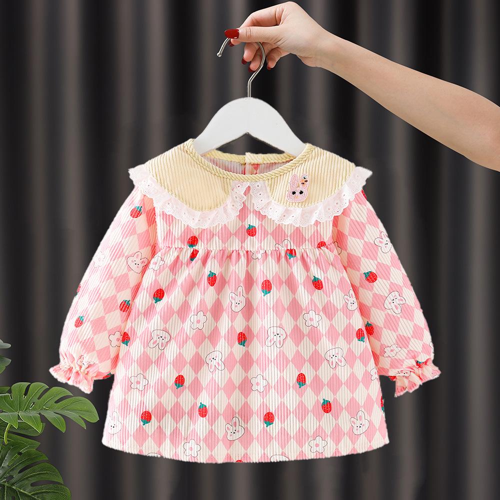 Waterproof & Stain-proof Baby Girl Coverall Bib - Reversible Autumn/Winter Protective Clothing