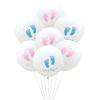 12 -Inch Gender Reveal Toe Printed Balloon Baby Birthday Party Round Blue Pink Latex Balloon 100pcs 