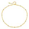 K Gold Plated Metal Texture Fortune Bead Short Necklace For Women