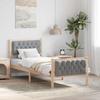 Bed Frame Light Grey 80 x 200 cm Solid Pine Wood