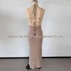 New Style Halter Neck Knitted Beach Dress - Sexy Long Beaded Wrap Skirt for Women
