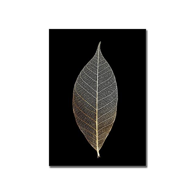 Metal Leaf Texture Poster Gold Monstra Citation Canvas Painting