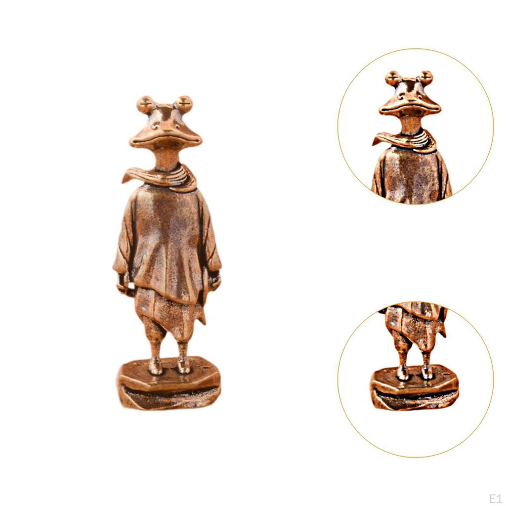 Frosch Ornament Statue Messing Dekoration Desktop Skulptur Maskottchen für Tisch
