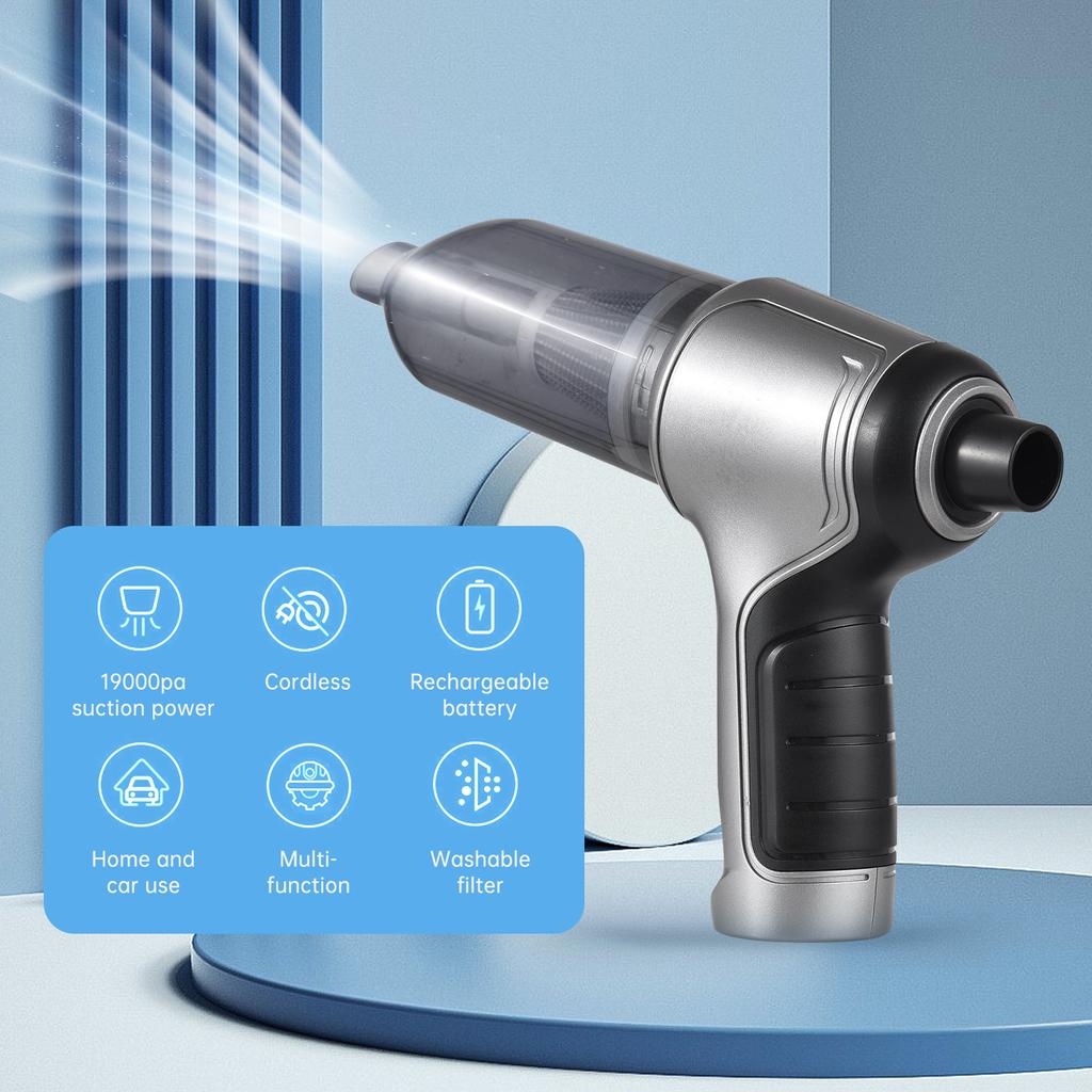 Handheld Car Vacuum Portable Cord Clner     Duster Hand Pump with 19000pa Strong Suction USB   for Pet H  Dust Gravel Clning