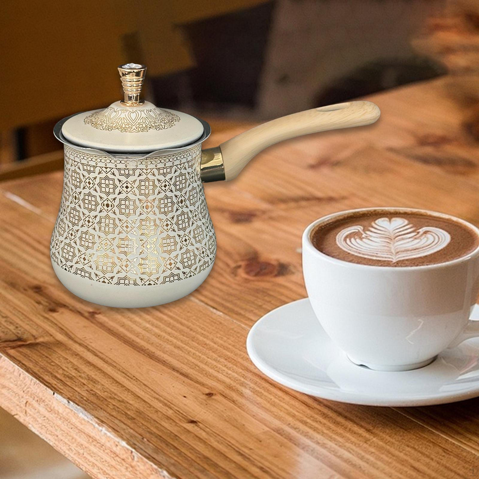 

Арабская турецкая кофейная турка Растапливание масла и шоколада Многоцелевая Кленовый сироп Соус Нагрев Молоковарка 720ml_Golden Pattern