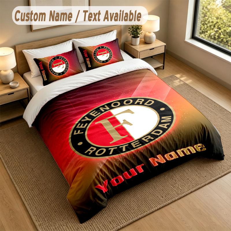 Juego de Cama 1 Funda Nórdica 2 Fundas de Almohada Estampado Feyenoord Ropa de Cama Suave Decoración de Dormitorio