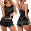 Sommer Damen Hausdienst Träger Shorts Zweiteiliger Pyjama Set