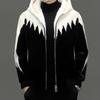 Men's Winter Golden Sable Faux Fur Hooded Leather-Wool Coat