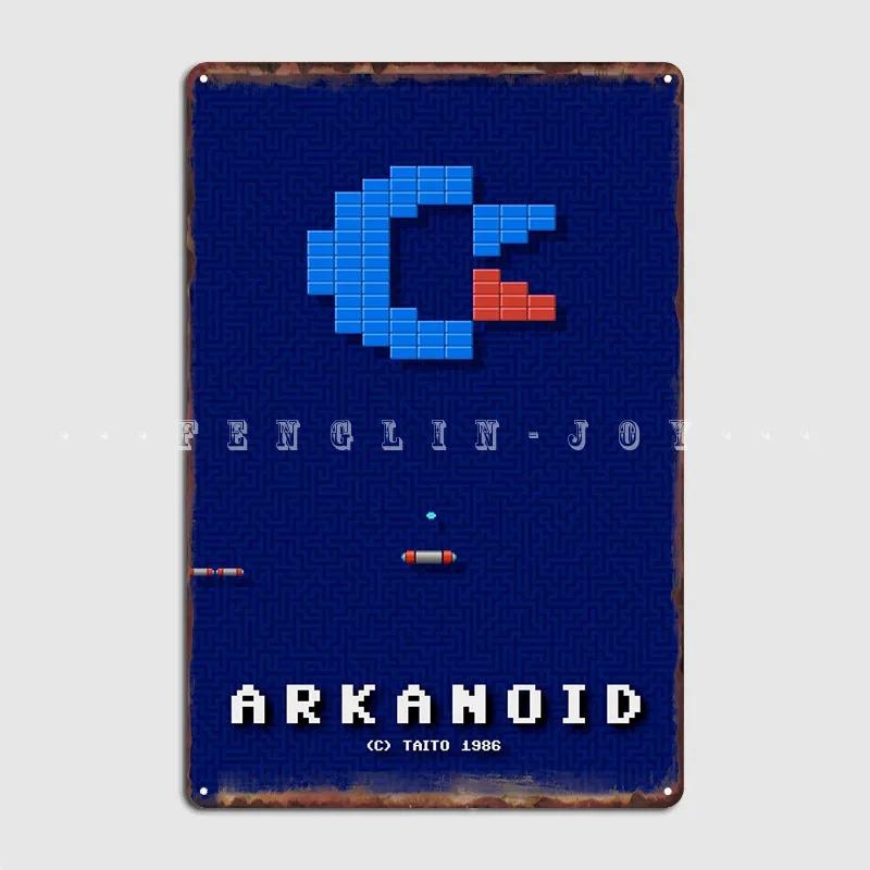 Плакат Arkanoid Металлическая табличка Гаражный клуб Декор для гаража Клуб Дом Индивидуальная жестяная табличка Плакат 20x30cm（7.8x11.8inch）