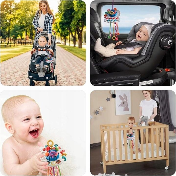 Montessori Sensory Teething Toy for Babies, Multicolor, 12x14x7cm, Teether & Soothing Toy for Kids 18 Months+