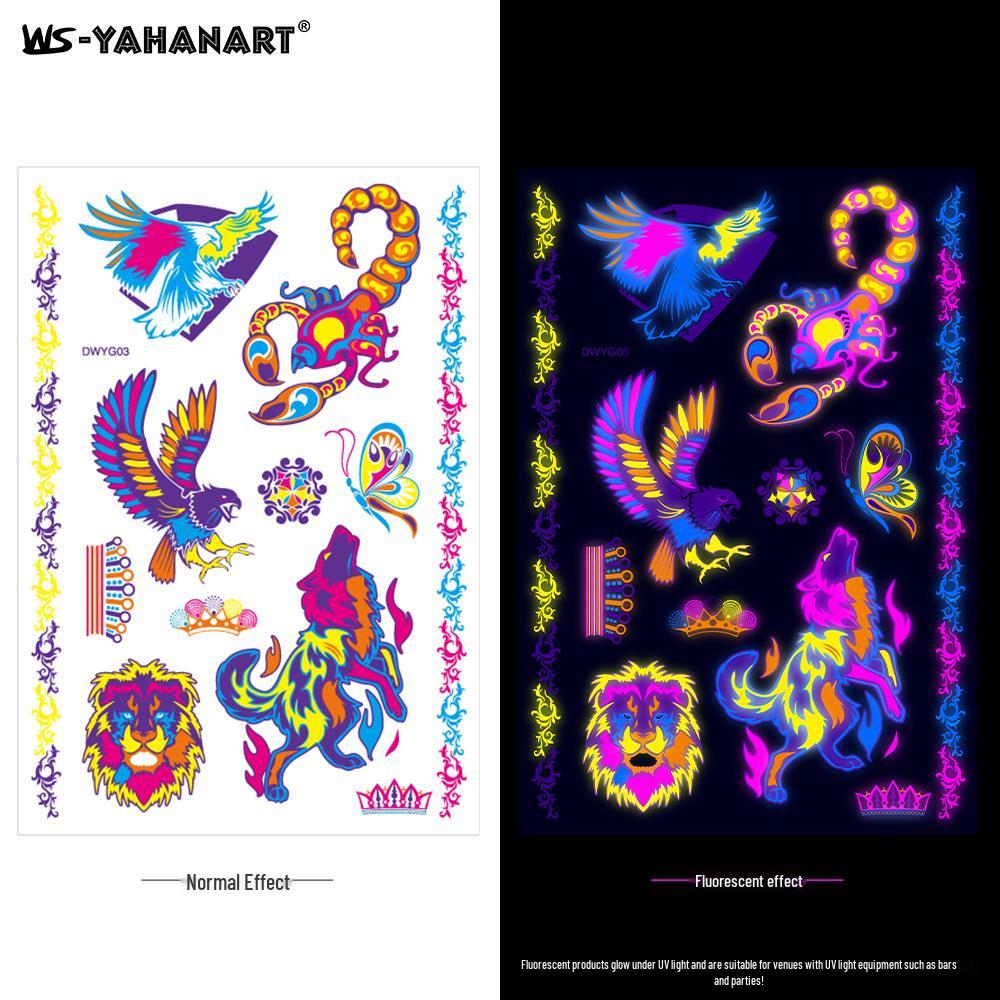 Creative Fluorescent Waterproof Full Arm and Face Tattoo Sticker