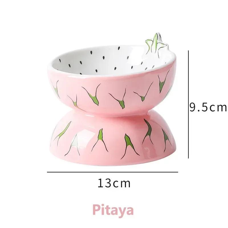Cat Bowl Ceramic Protects Cervical Neck, Drinks Water, Eats Dog Snacks, Skew Mouth, High Foot Grain Bowl, Pet Products, Cat Bowl