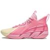 New LiNing Anti Five 4 Cushioned Wear Resistant Breathable Mid Top Basketball Shoes Men's Pink Yellow ABFU015-2