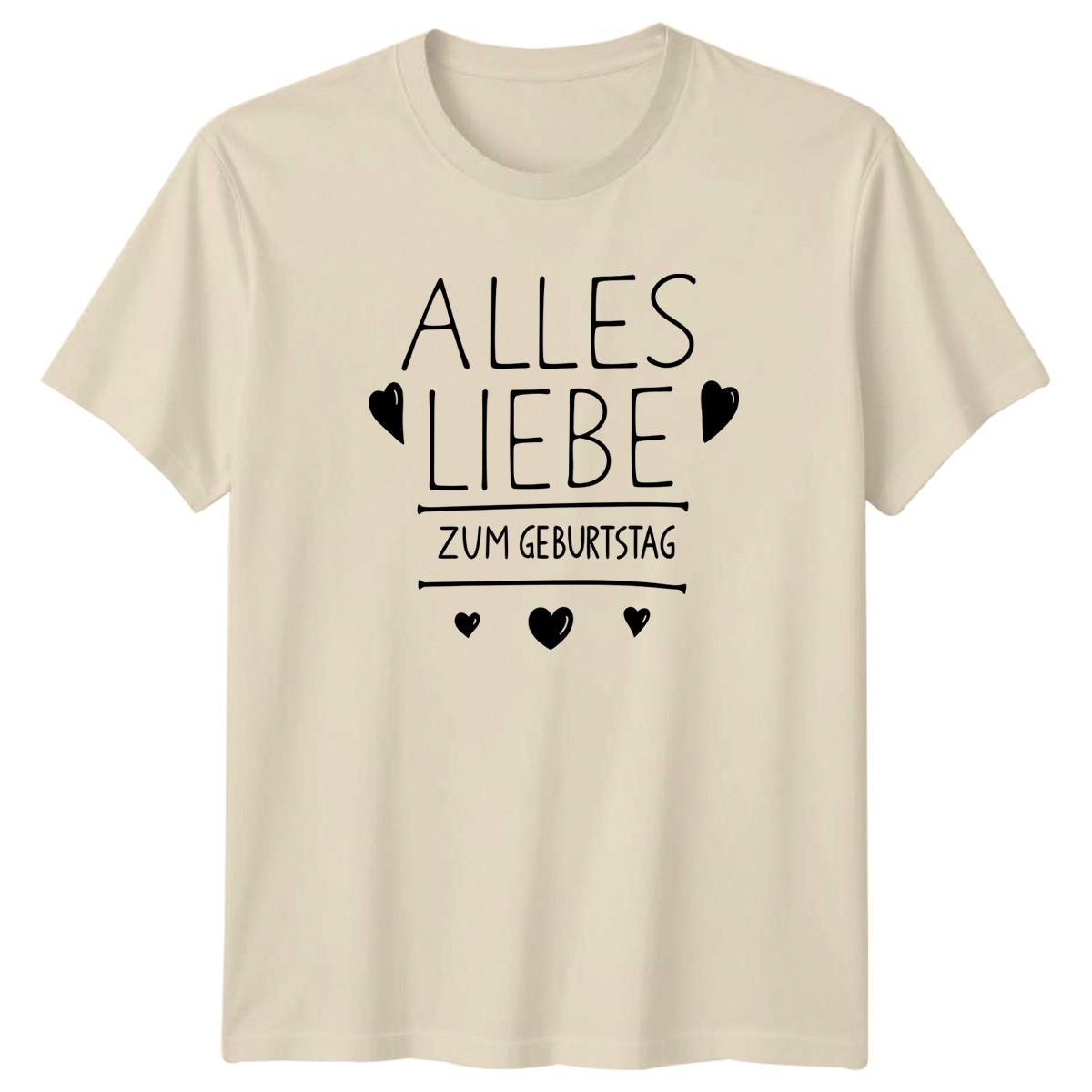Alles Liebe Zum Geburtstag T-Shirt German Hearts Birthday Gift For Him And Her XXXXL