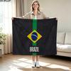 Bandeira Brasileira Print Flannel Blanket High Quality Warm Comfortable Cover for All Seasons Perfect for Gifts Home Decor
