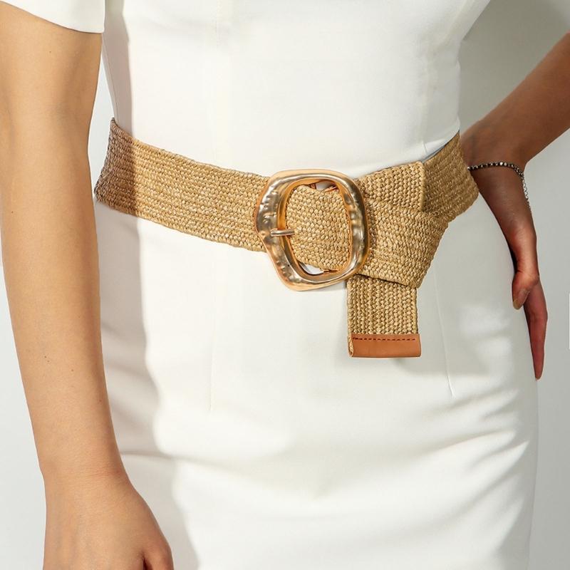 Woven Linen Women Waist Belt Fashion Waist Accessory for Skirts Dresses Bohemian Styles Waist Decoration for Festival