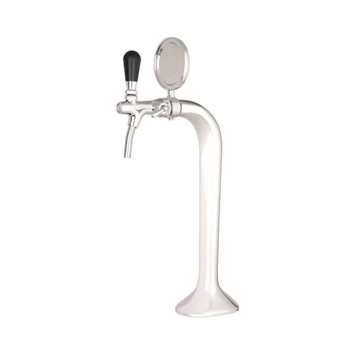 Kit Complet Colonne de Service chromee Mono-Ligne Élégante - Entrée 8 mm Acier Inox, Sortie 5/8”, Tuyau 2 m Inclus