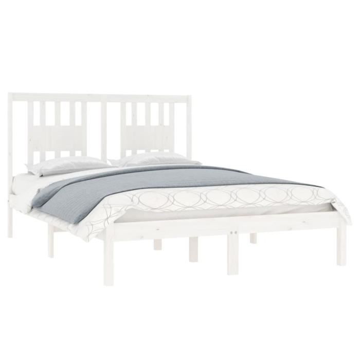 VidaXL Bed Frames White Solid Pine Wood 120x200 Cm 3104059