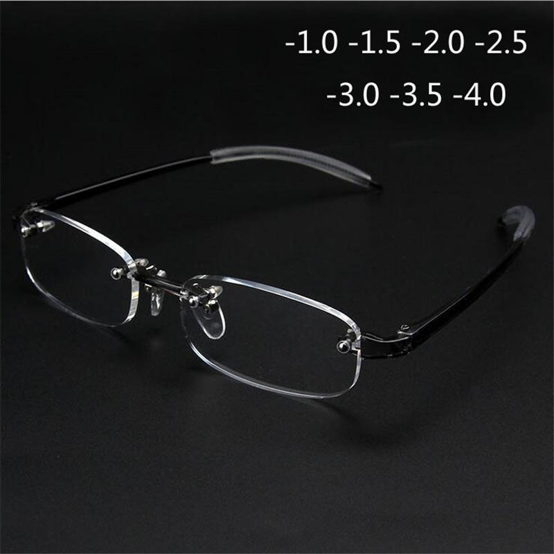 Latest Frameless Myopic Eyewear Male Female Ultralight Rimless Short-sighted Spectacles Myopia Eyeglasses -1.0 -1.5 -2.0 Up To -4.0