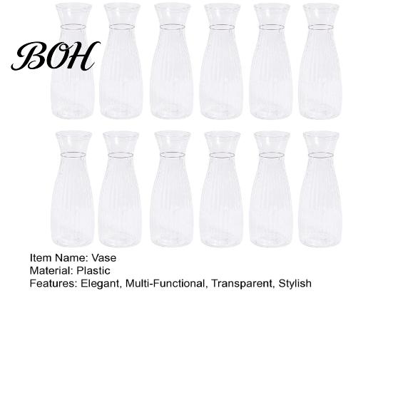 Trendy Flower Container Clear Bud Vase, Plastic Transparent Modern Plant Table Centerpiece Vase for Home Party Wedding Decor Lightweight