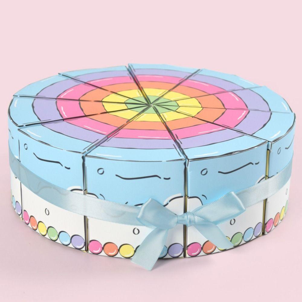 10 Stück Mehrfarbige Dreieckige Kuchen-Geschenkbox Erdbeere Regenbogen Geschenkverpackungsbox Für Süßigkeiten Keks