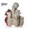 Skeleton Resin Ornament Halloween Couple Figurine Vintage Gothic Skull Statue Figurine Holiday Party Home Decoration for Shelf Table Mantel