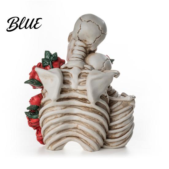 Skeleton Resin Ornament Halloween Couple Figurine Vintage Gothic Skull Statue Figurine Holiday Party Home Decoration for Shelf Table Mantel