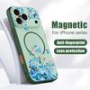 Kolorowy Wzor Kwiatów Etui Na iPhone 17 Pro Max Magnetyczne Do Magsafe Hybrydowe Cienkie Matowe Pokrowiec Na iPhone 16 15 14 13 Pro Max