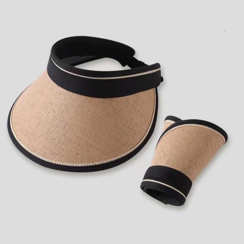 Women's UV Protection Summer Sun Hat, Open-Top with Large Brim, Foldable and Sunshade Design with Face Shield