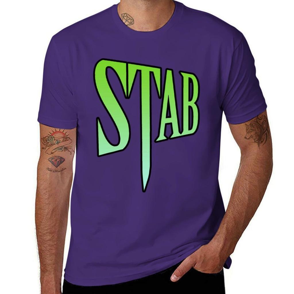 Stab T-Shirt Blacks Summer Tops Hippie Clothes Tops Big and Tall T Shirts for Men