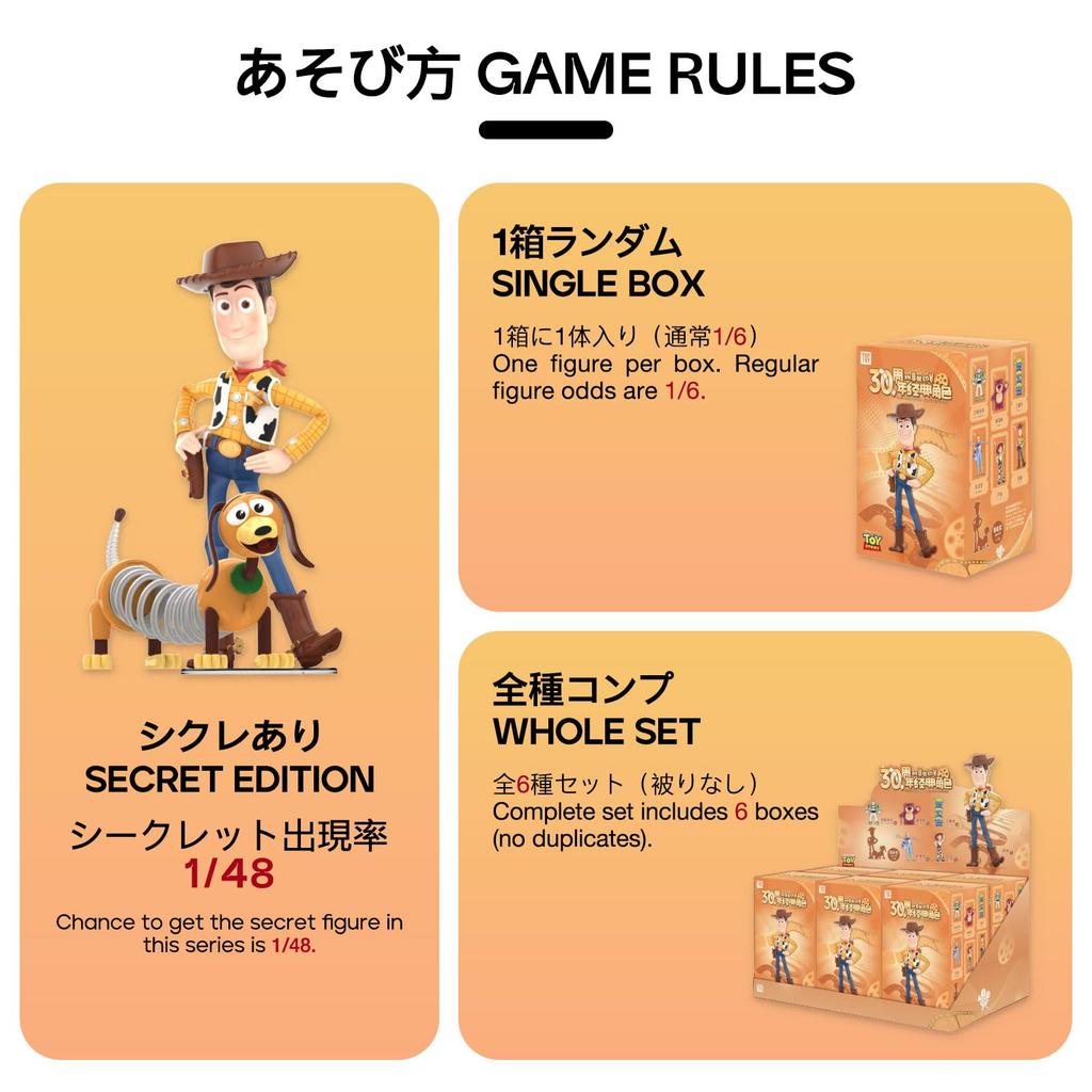 TOP TOY Disney Toy Story 30th Anniversary Series Box 6 Gachapon Blind Box Figure Soft Vinyl PVC Premium Toy Birthday Present Christmas Gift [Assorted
