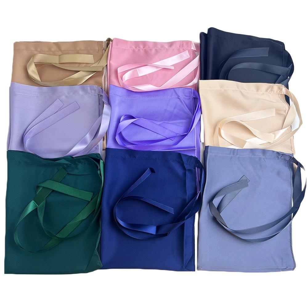 2025 Dubai Custom Luxury Multi Color Muslim Niqab Set for Women Smooth Fabric Ribbon Detail Modest Full Coverage Headscarf
